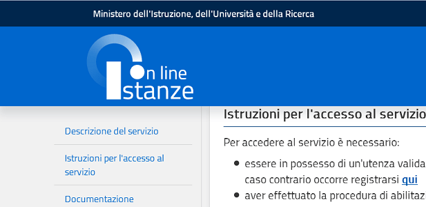 istruzione istanze on line